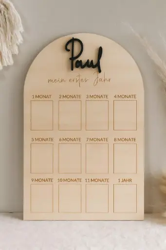 Baby Meilensteintafel Holz